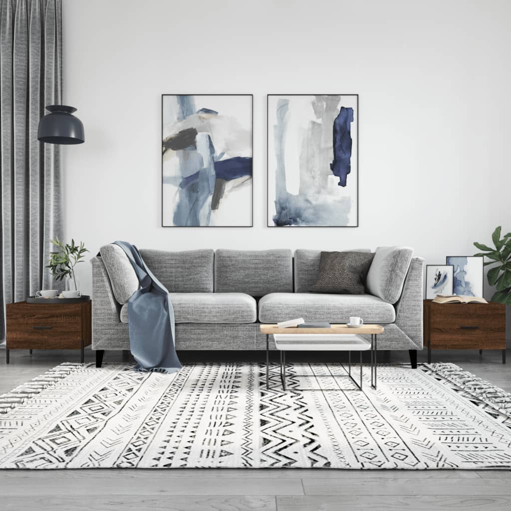Coffee tables 2 pcs. Brown oak look 50x50x40 cm wood material