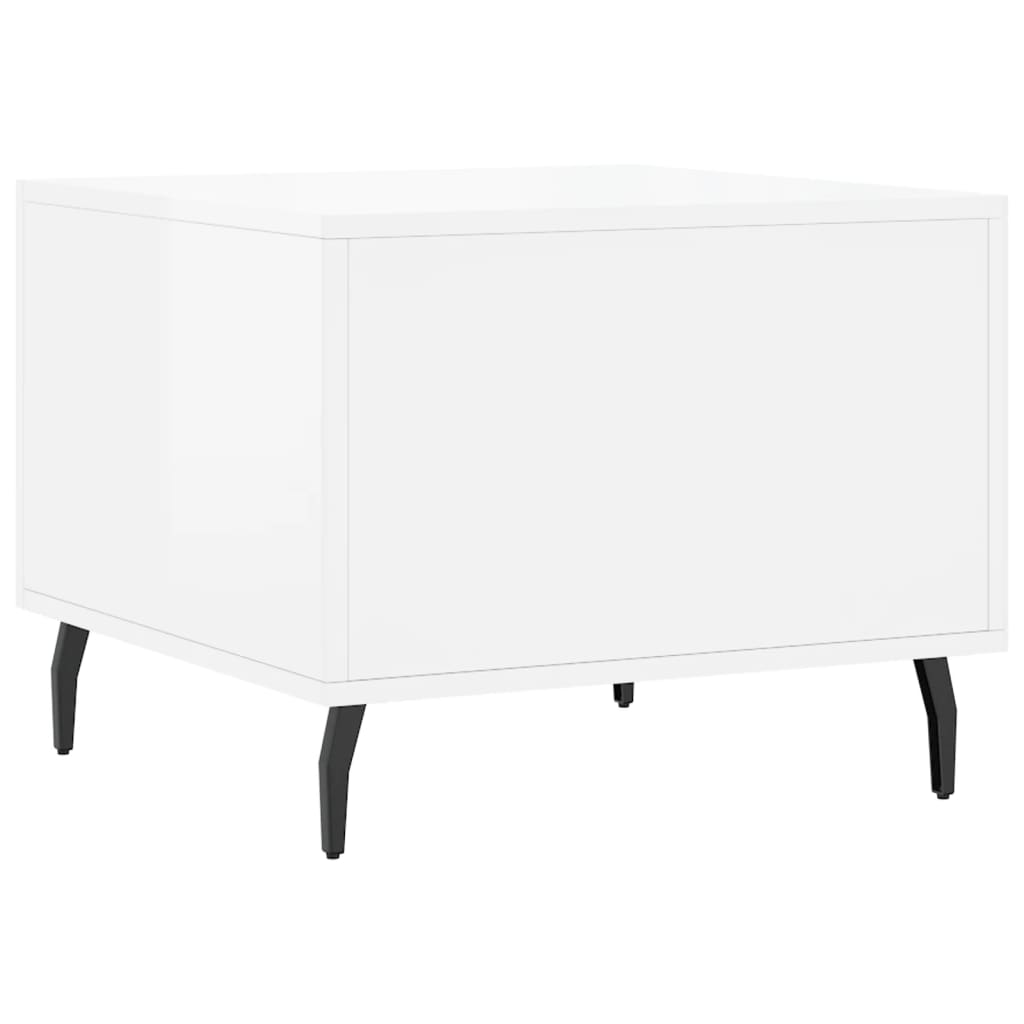 Coffee tables 2 pcs. High gloss white 50x50x40 cm wood material