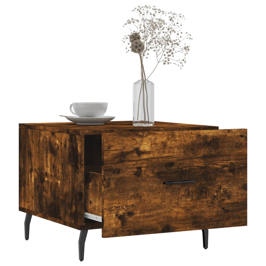 Coffee tables 2 pcs. Smoked oak 50x50x40 cm wood material