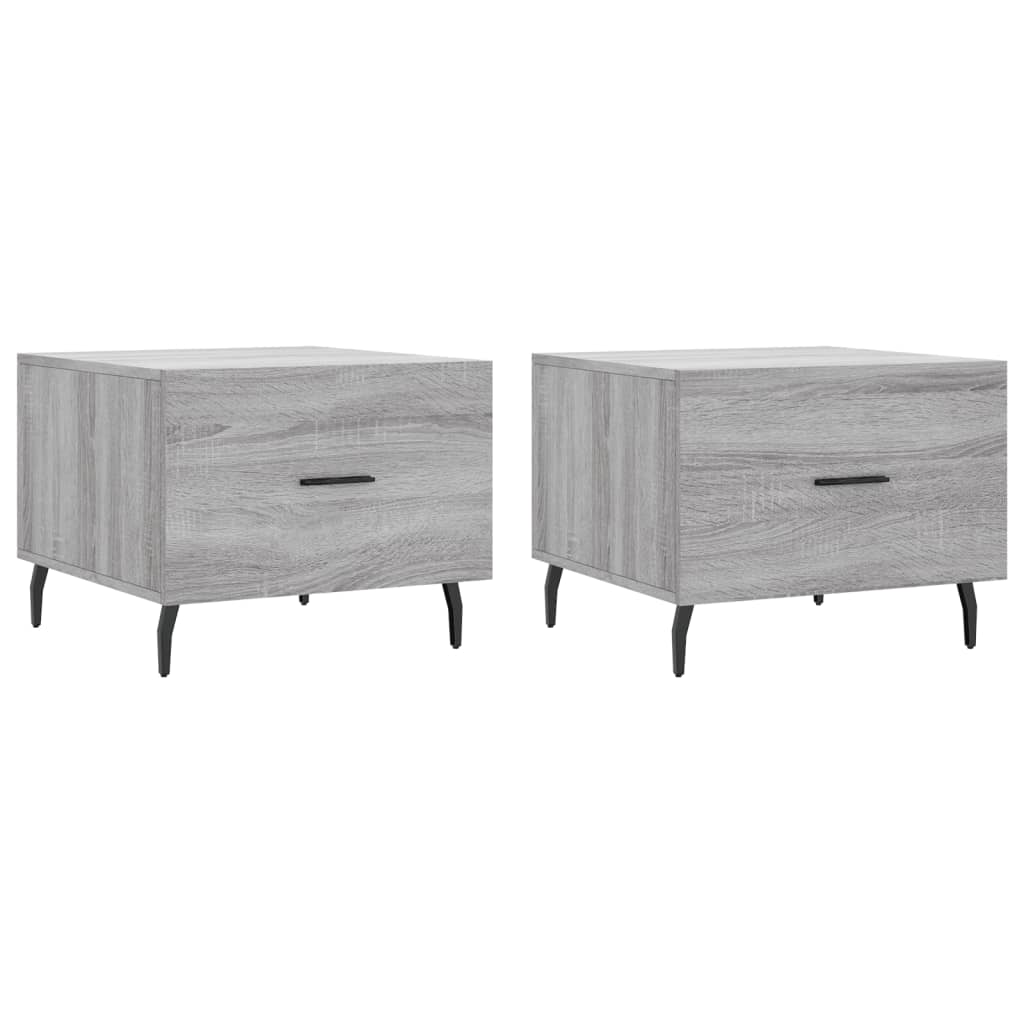 Coffee Tables 2 pcs. Gray Sonoma 50x50x40 cm Wood Material