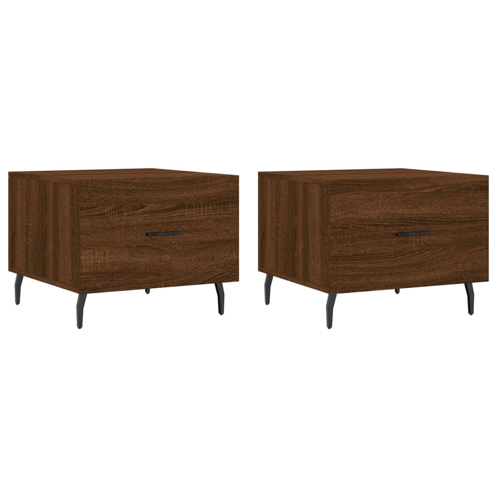 Coffee tables 2 pcs. Brown oak look 50x50x40 cm wood material