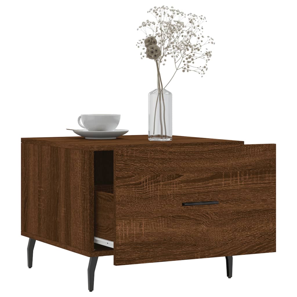 Coffee tables 2 pcs. Brown oak look 50x50x40 cm wood material