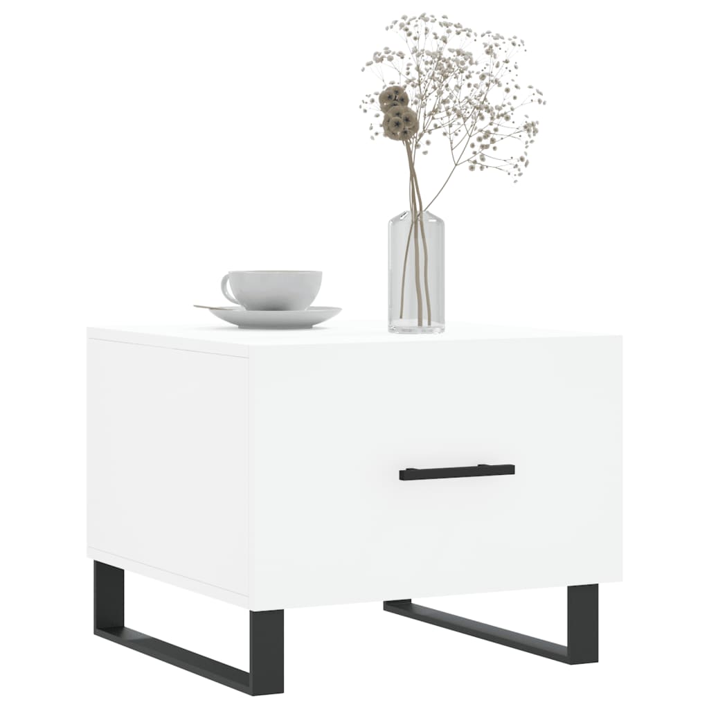 Table basse blanche 50x50x40 cm en bois