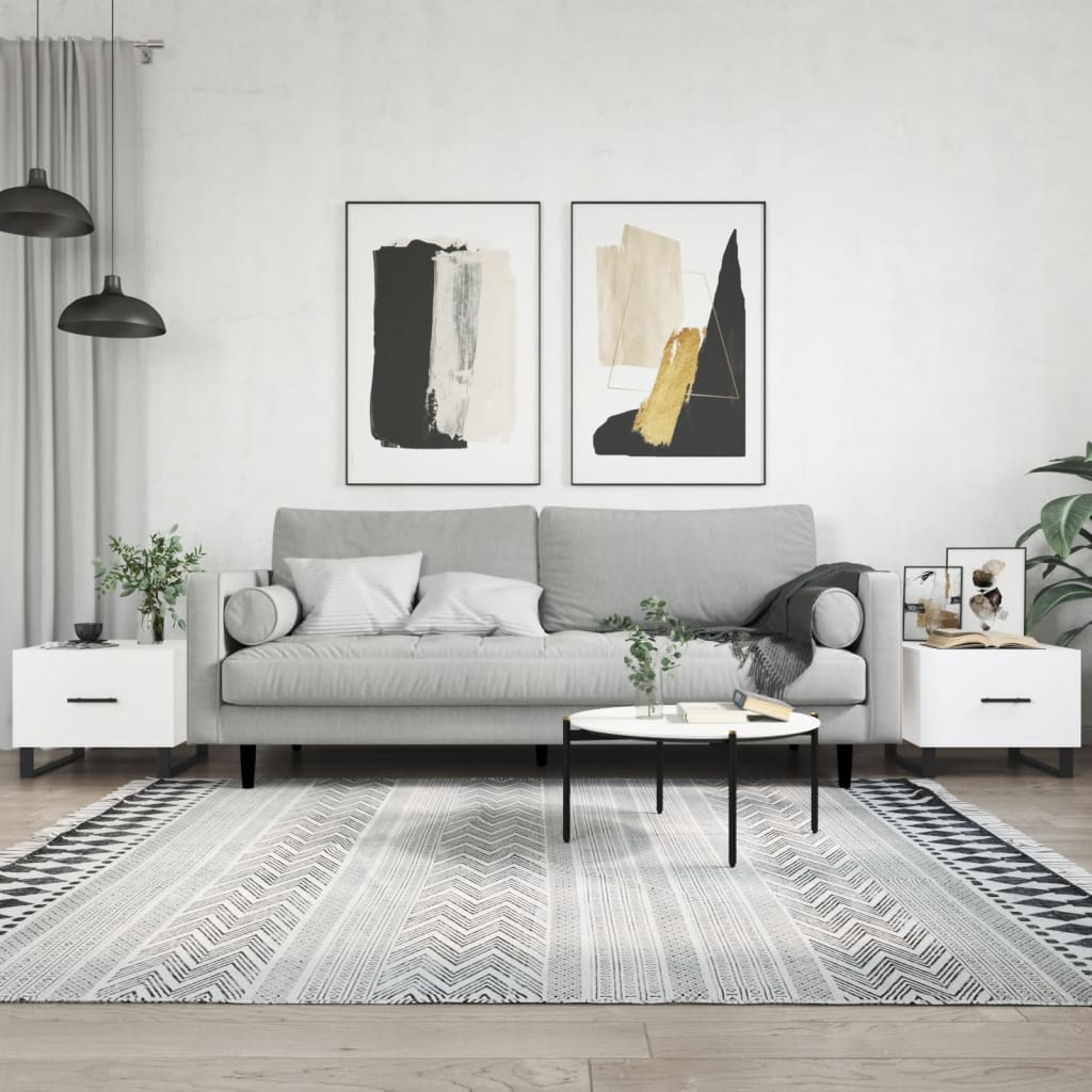 Coffee Tables 2 pcs. White 50x50x40 cm Wood Material