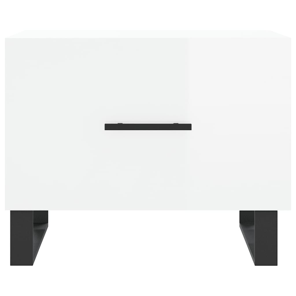 Coffee tables 2 pcs. High gloss white 50x50x40 cm wood material