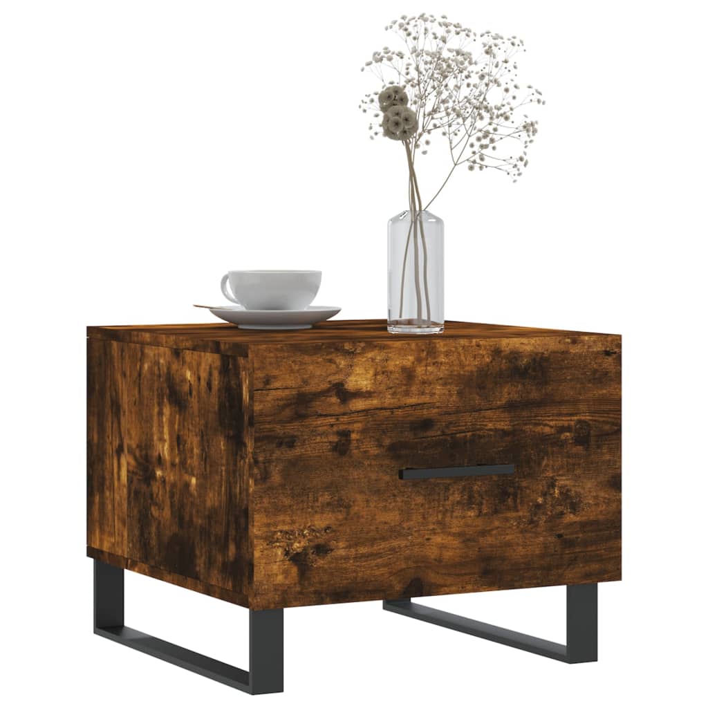 Coffee tables 2 pcs. Smoked oak 50x50x40 cm wood material