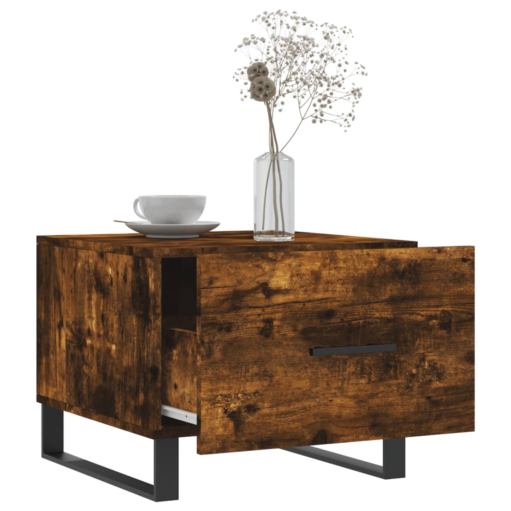Coffee tables 2 pcs. Smoked oak 50x50x40 cm wood material