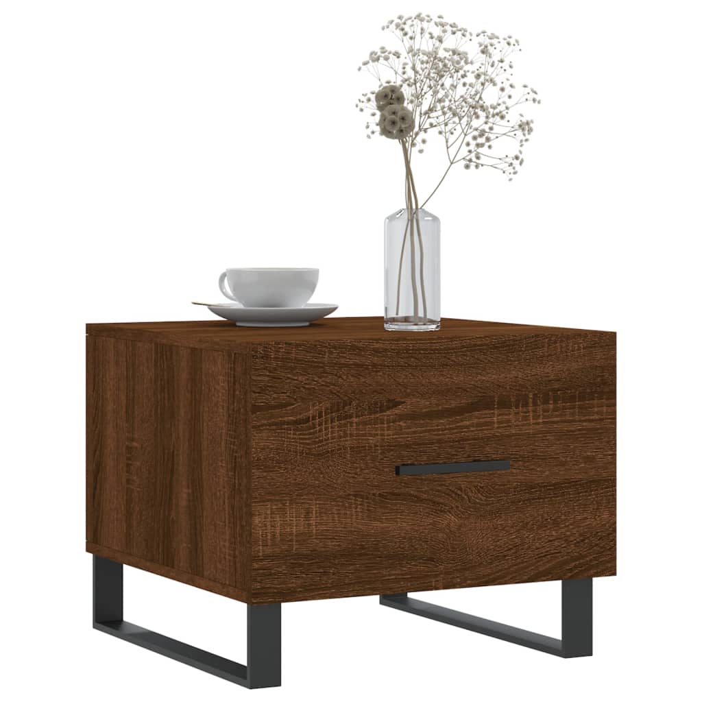 Coffee tables 2 pcs. Brown oak look 50x50x40 cm wood material