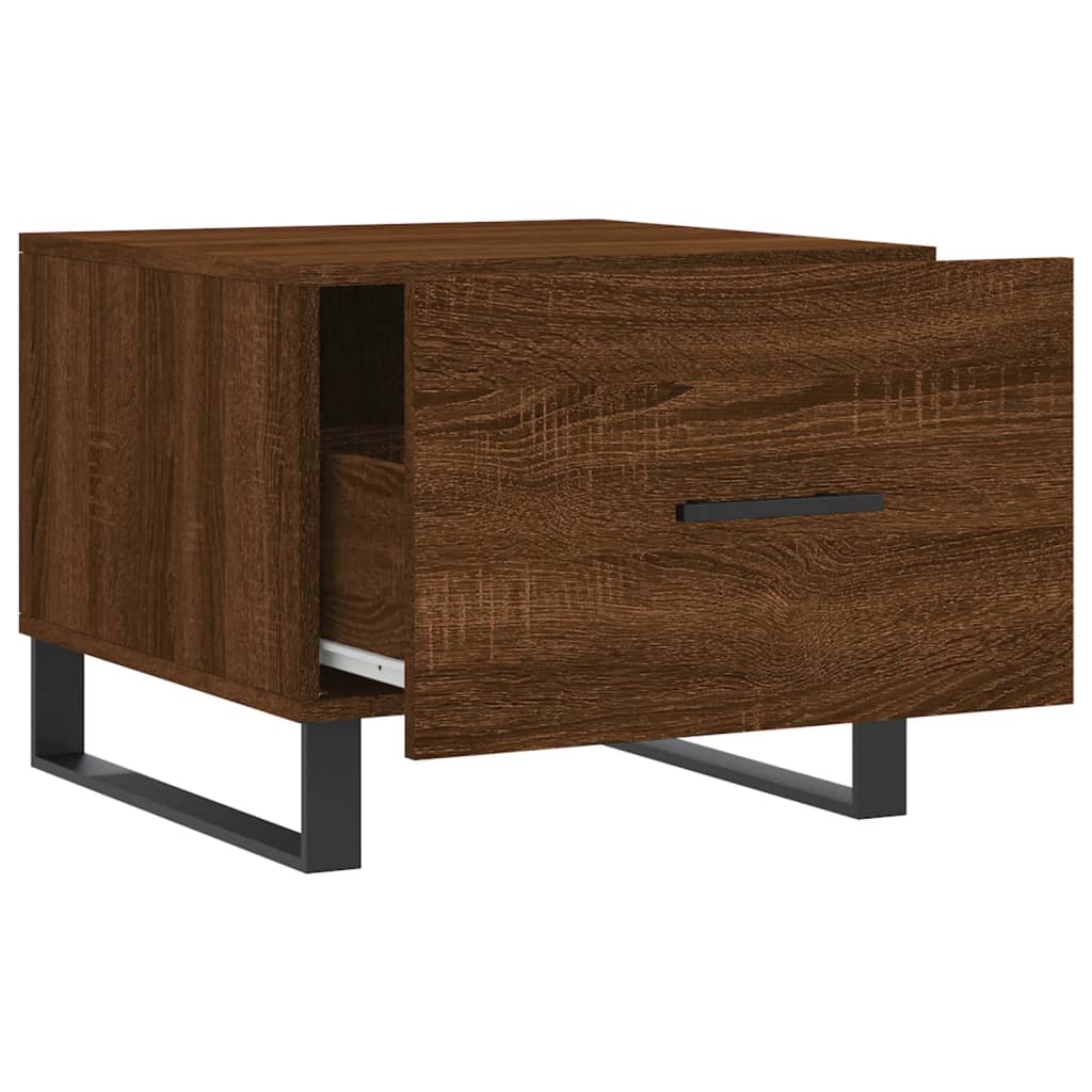 Coffee tables 2 pcs. Brown oak look 50x50x40 cm wood material