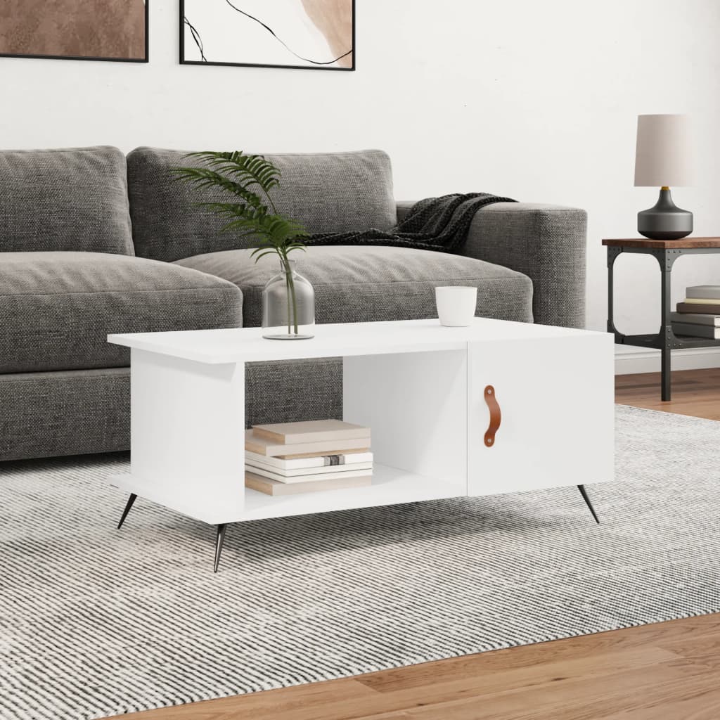 Coffee Table White 90x50x40 cm Wood Material