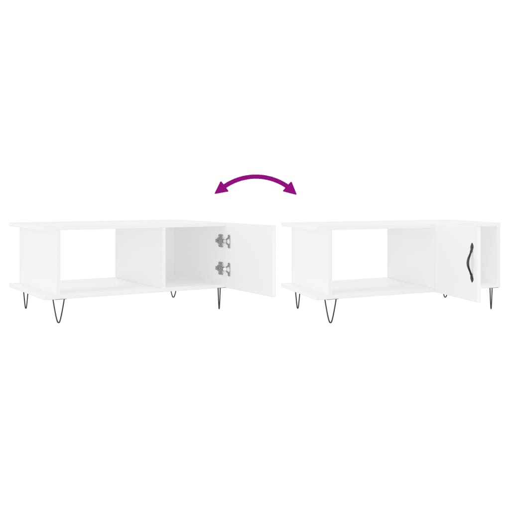 Coffee Table White 90x50x40 cm Wood Material