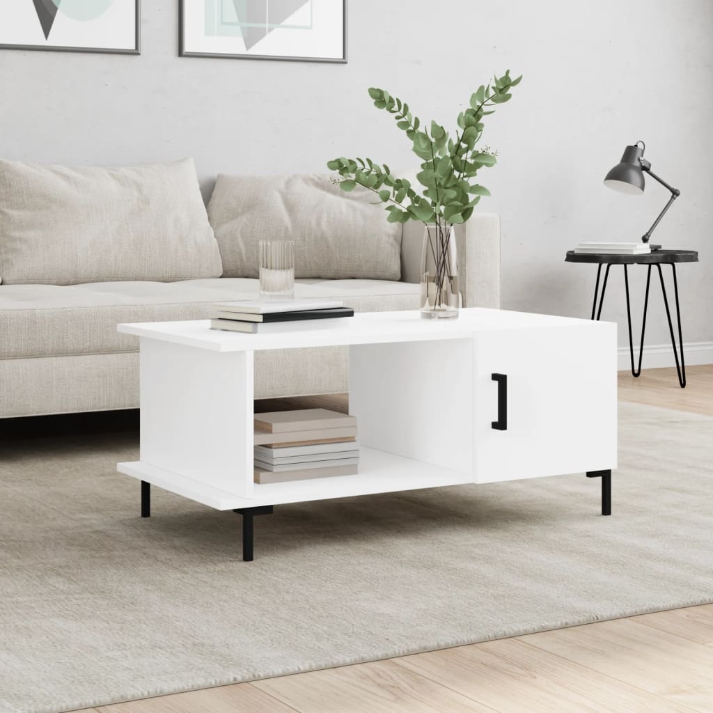 Coffee Table White 90x50x40 cm Wood Material