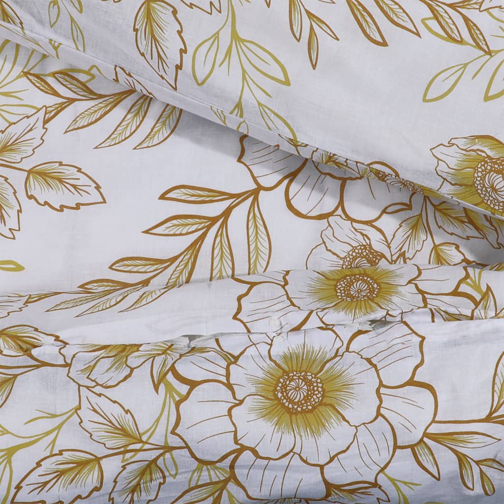 Bedding set white and brown 240x220 cm cotton