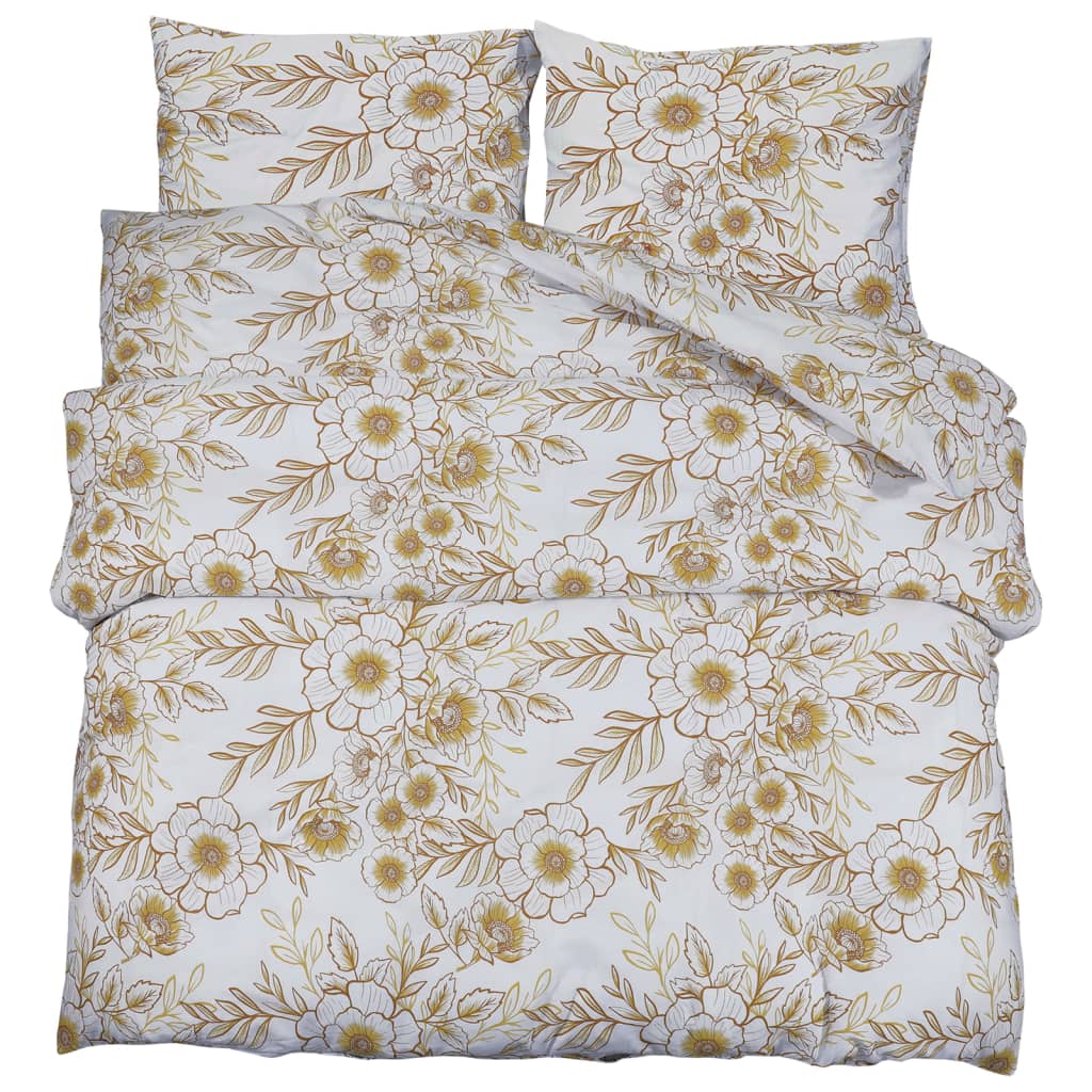 Bedding set white and brown 260x240 cm cotton