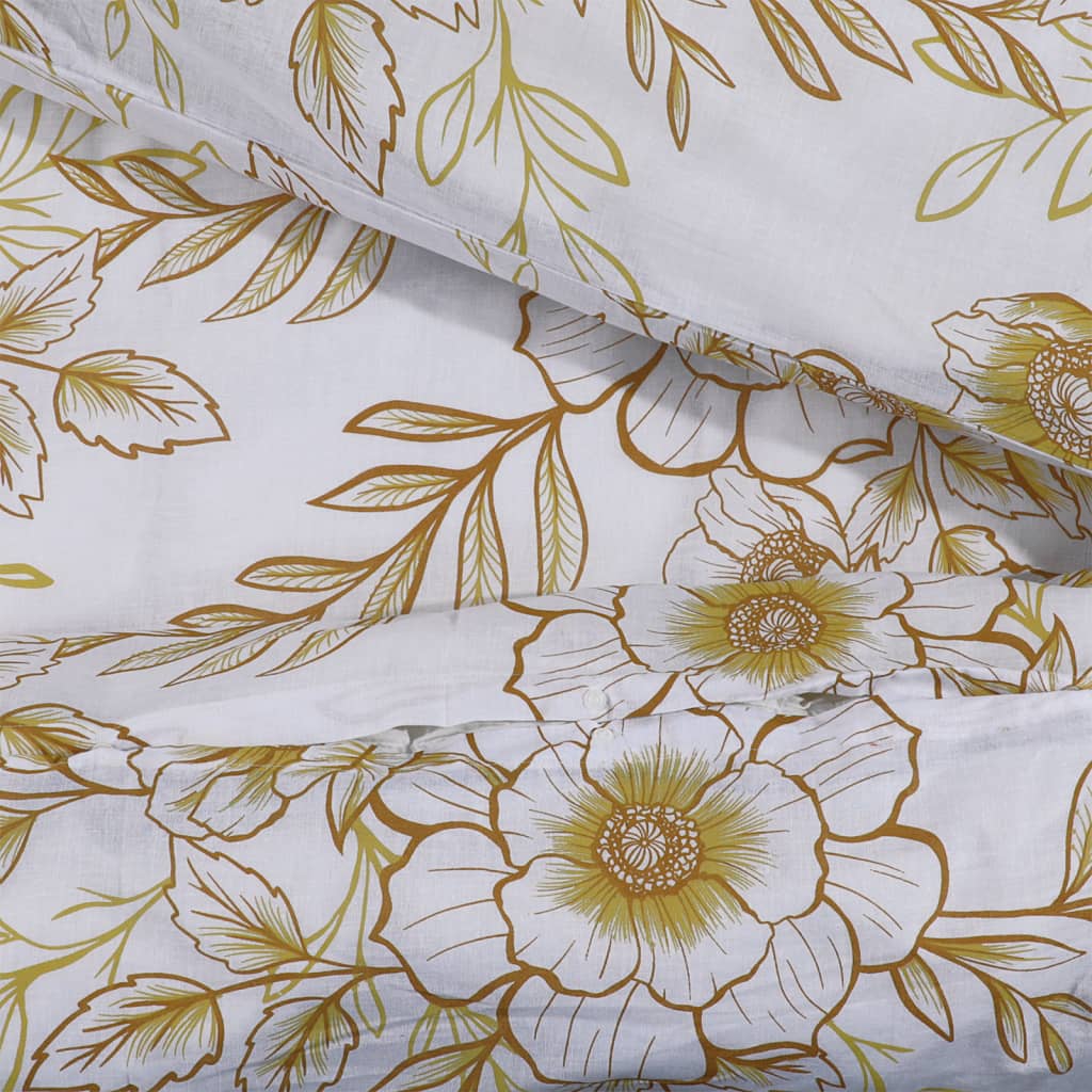 Bedding set white and brown 260x240 cm cotton
