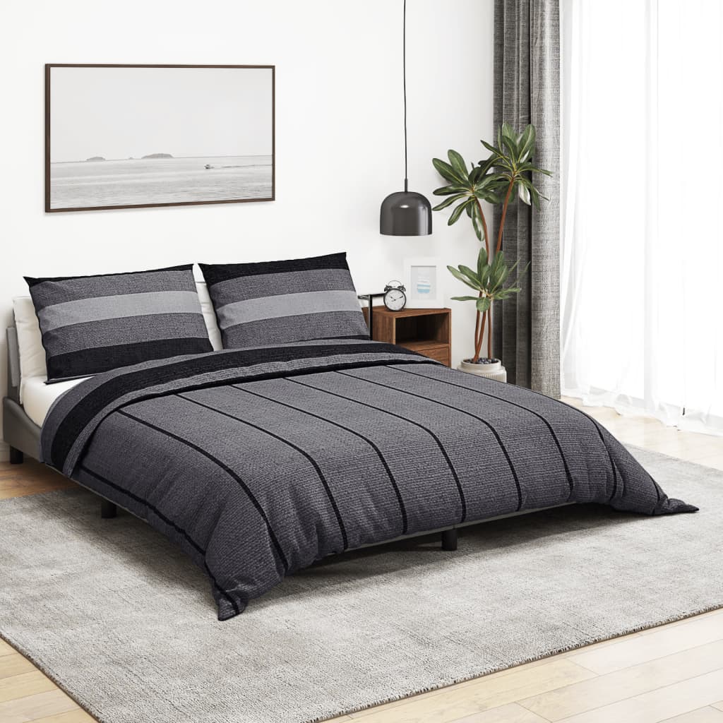 Parure de lit gris foncé 220x240 cm coton