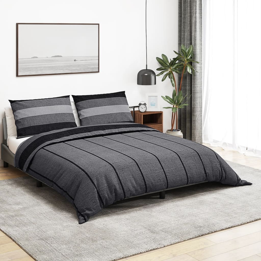 Bedding set dark grey 260x220 cm cotton