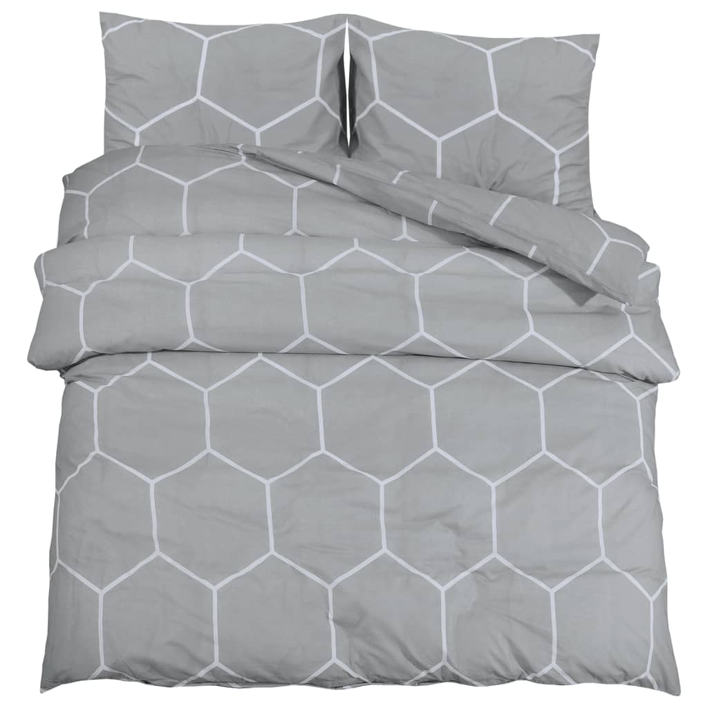 Bedding set grey 140x200 cm cotton