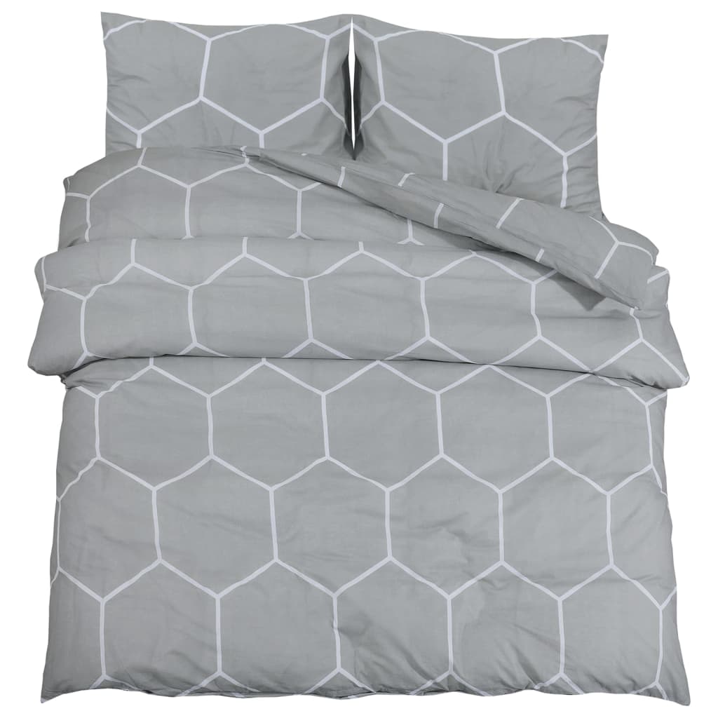 Bedding set grey 140x200 cm cotton