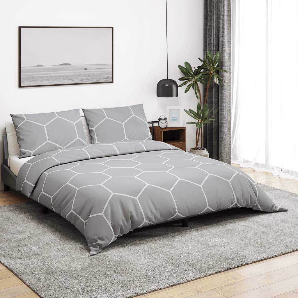 Bedding set grey 140x200 cm cotton