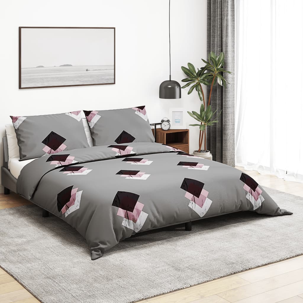 Bedding set grey 140x200 cm cotton