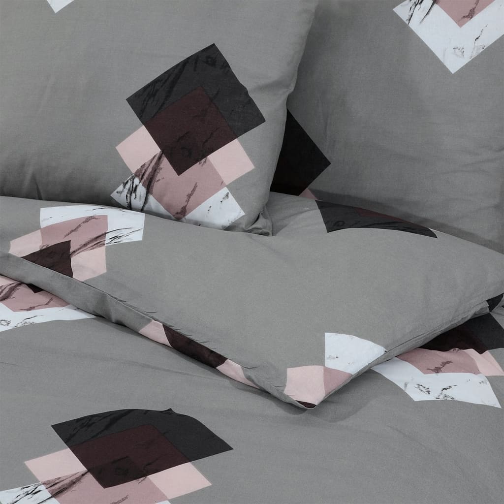 Parure de lit grise 135x200 cm coton