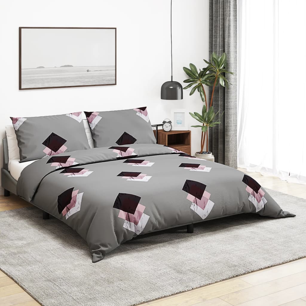 Parure de lit grise 135x200 cm coton