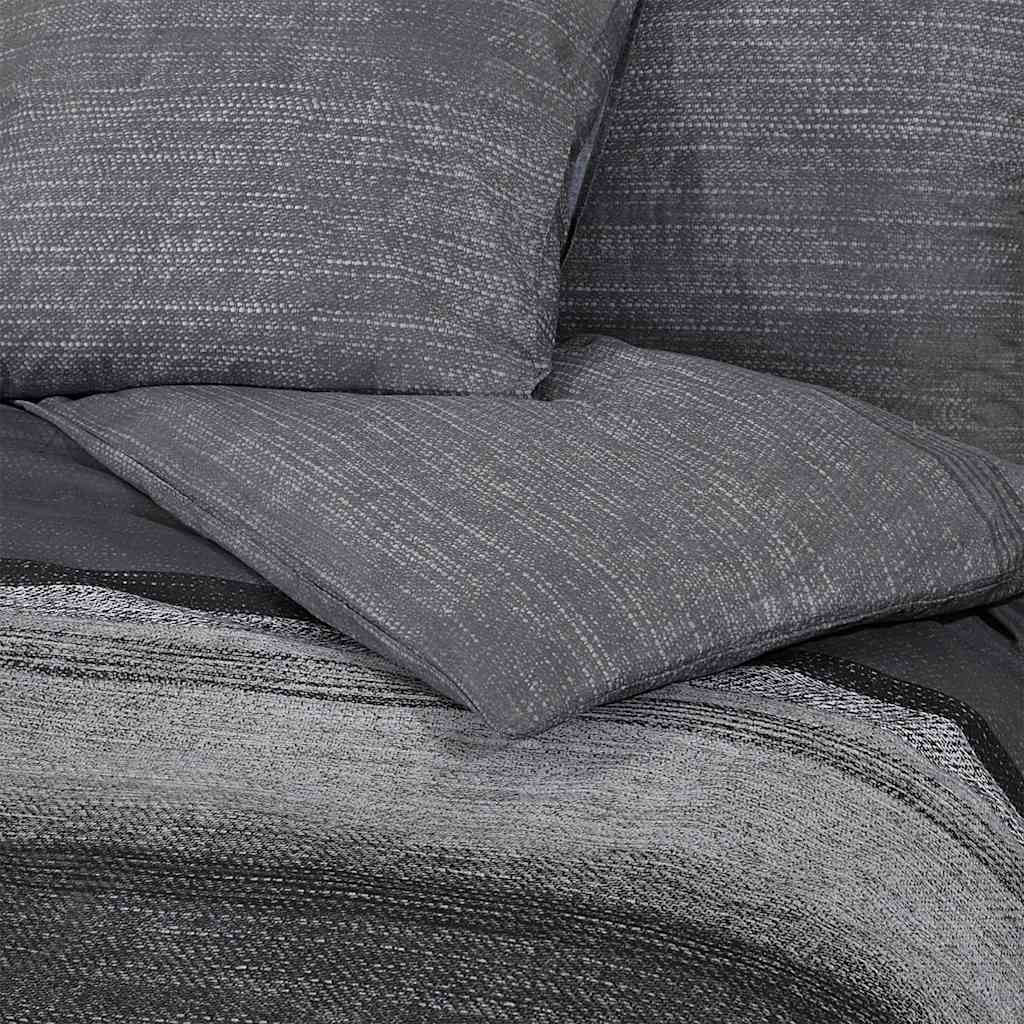 Bettwäsche-Set Dunkelgrau 260x240 cm Baumwolle