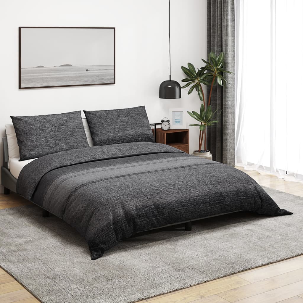 Bedding set dark grey 225x220 cm cotton