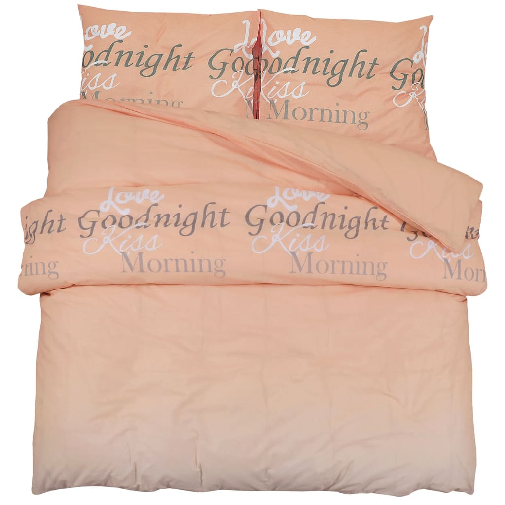 Parure de lit rose 260x240 cm coton