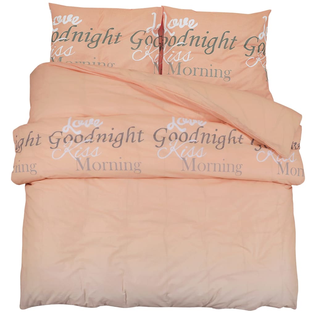 Parure de lit rose 155x220 cm coton