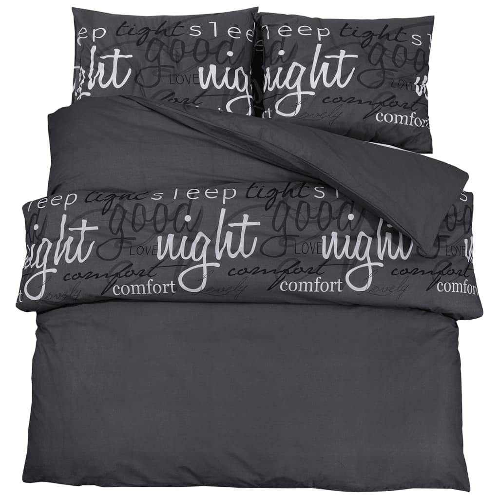Parure de lit noire 260x240 cm coton
