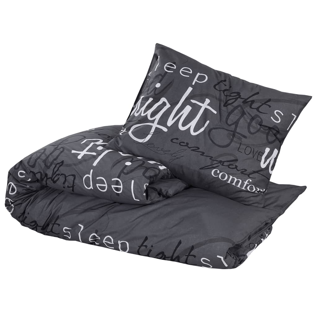 Parure de lit noire 260x240 cm coton