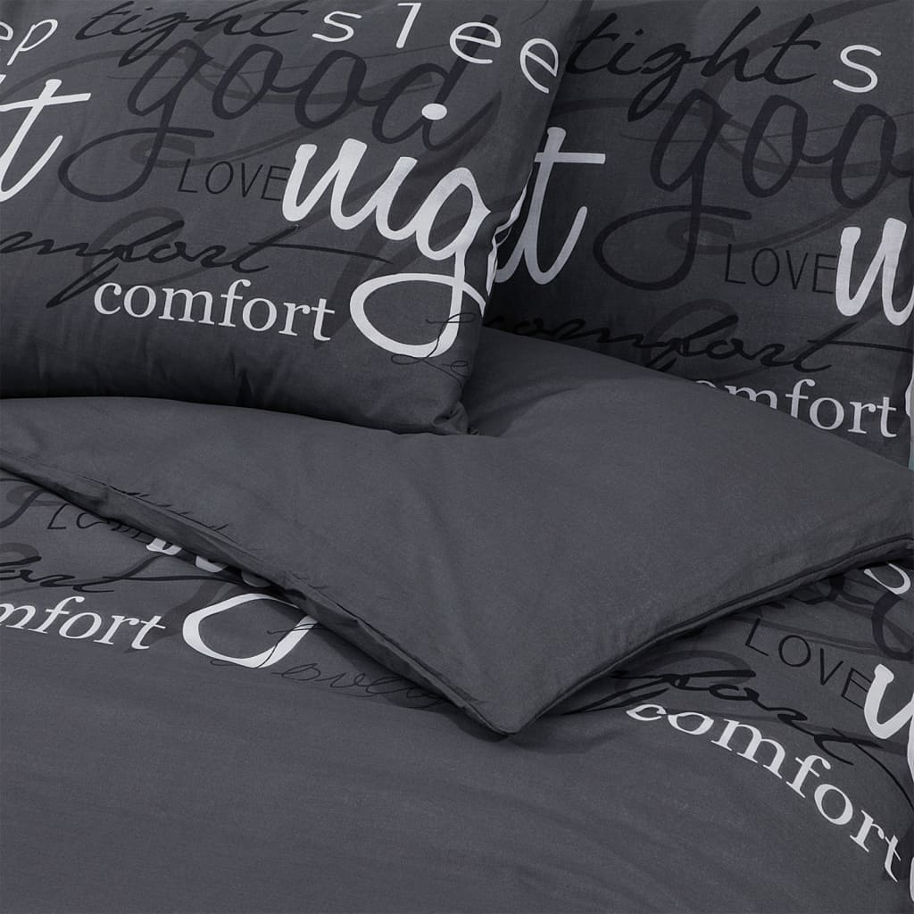 Parure de lit noire 260x240 cm coton