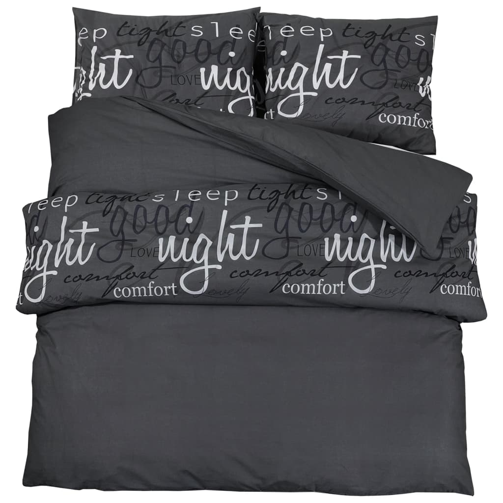 Parure de lit noire 140x200 cm coton