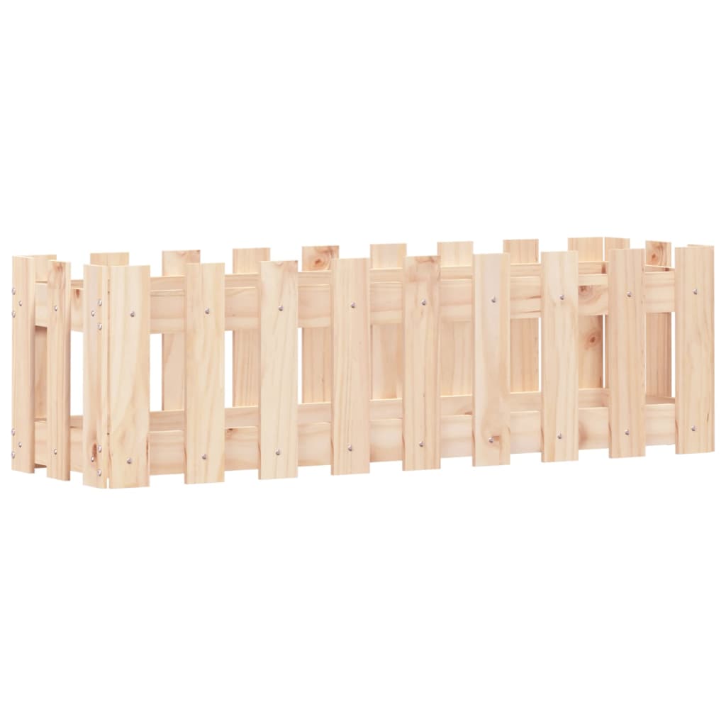Raised bed picket fence design 100x30x30 cm solid pine wood