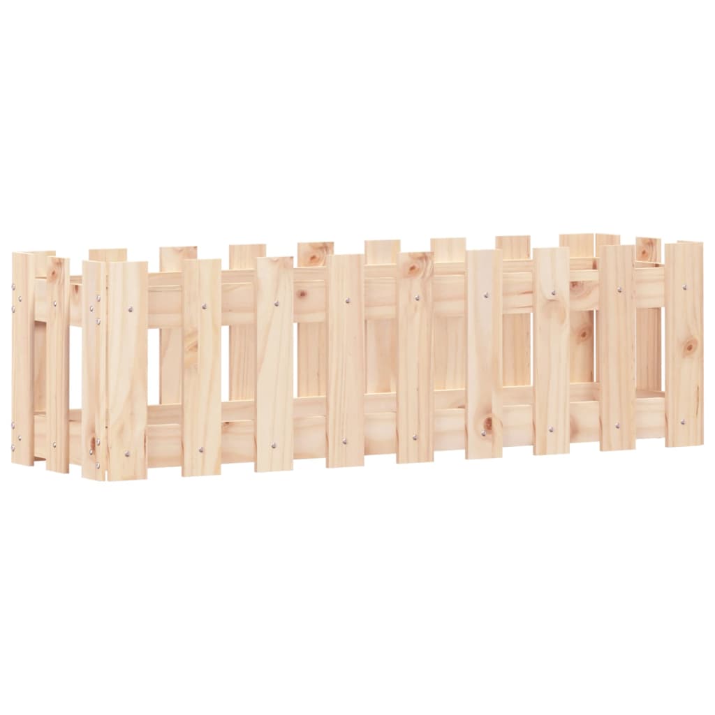 Raised bed picket fence design 100x30x30 cm solid pine wood