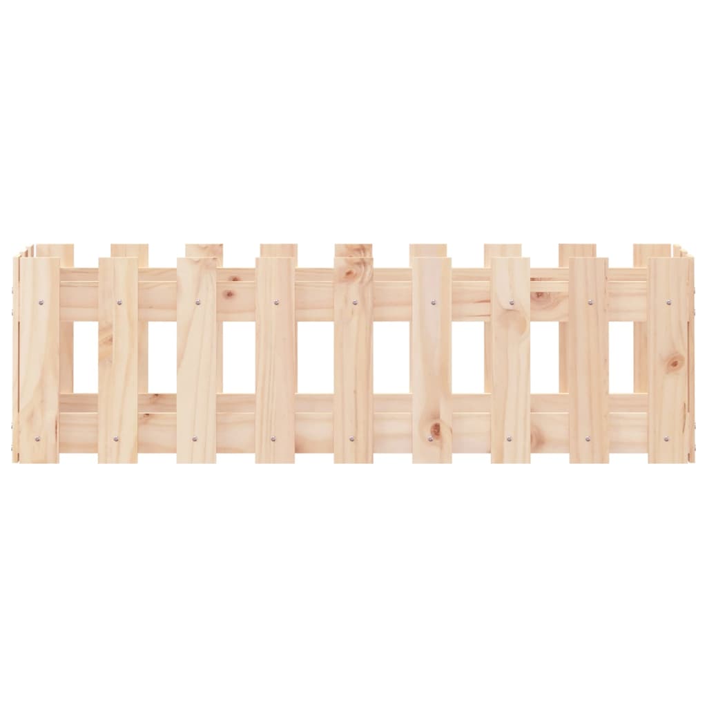 Raised bed picket fence design 100x30x30 cm solid pine wood