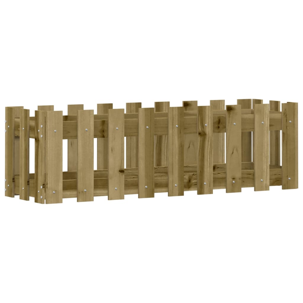 Raised Bed Picket Fence Design 100x30x30 cm Pinewood Impregnated