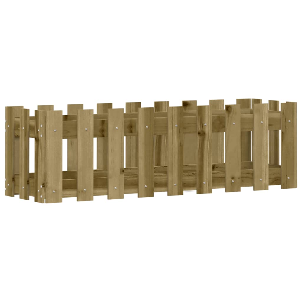 Raised Bed Picket Fence Design 100x30x30 cm Pinewood Impregnated