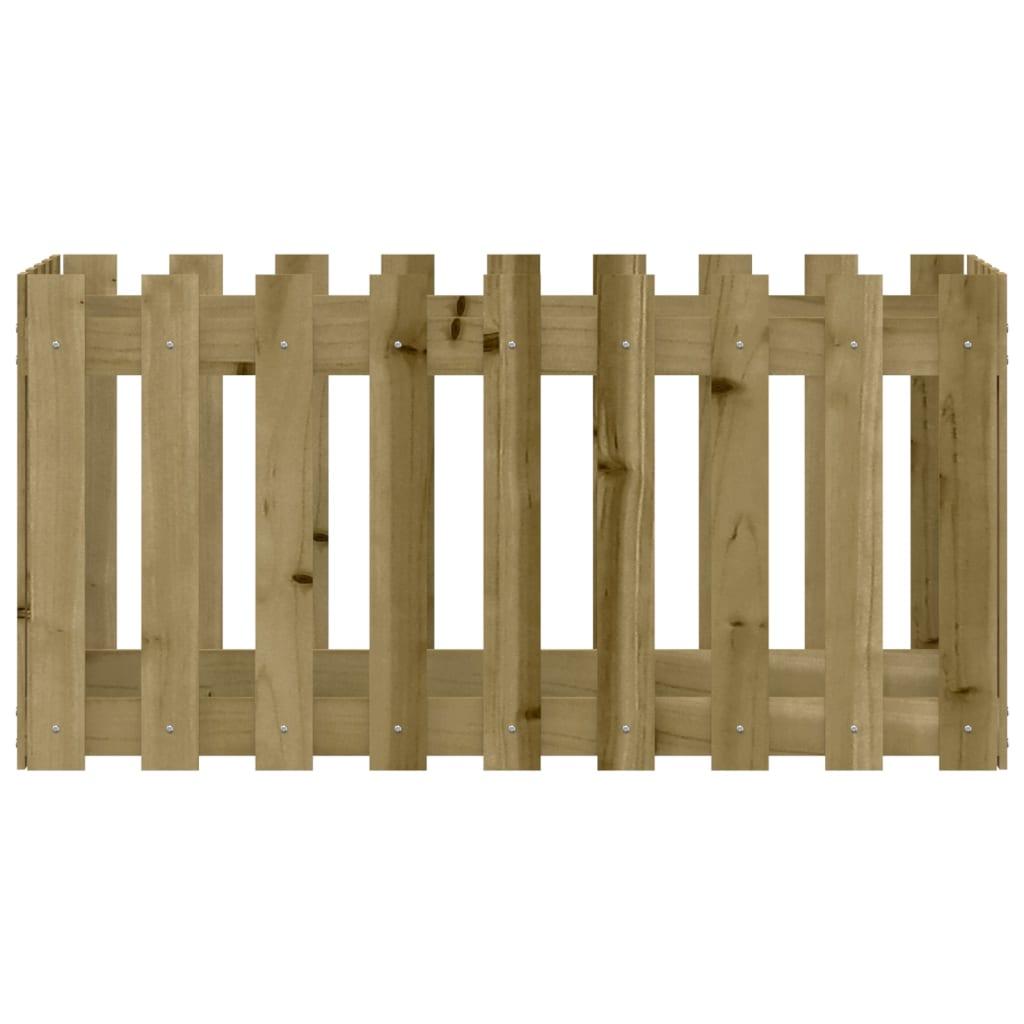 Raised Bed Picket Fence Design 100x50x50 cm Pinewood Impregnated