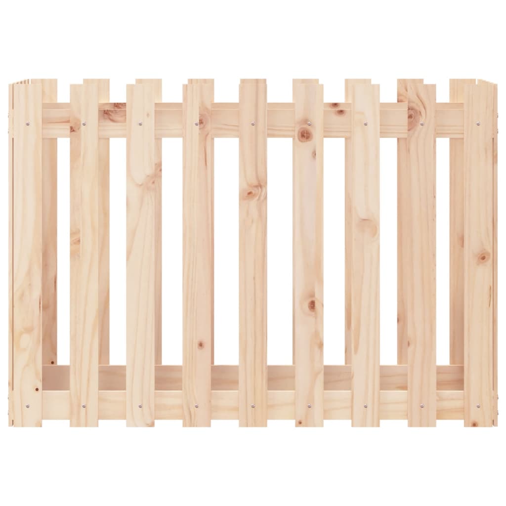 Raised bed picket fence design 100x50x70 cm solid pine wood