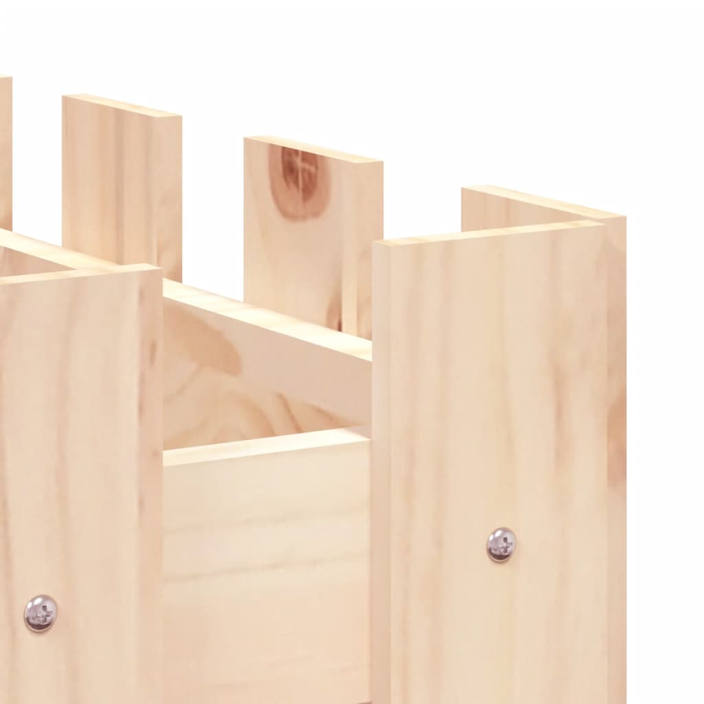 Raised bed picket fence design 100x50x70 cm solid pine wood