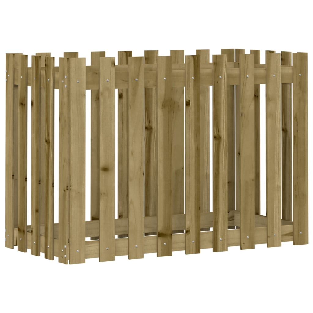 Raised Bed Picket Fence Design 100x50x70 cm Pinewood Impregnated