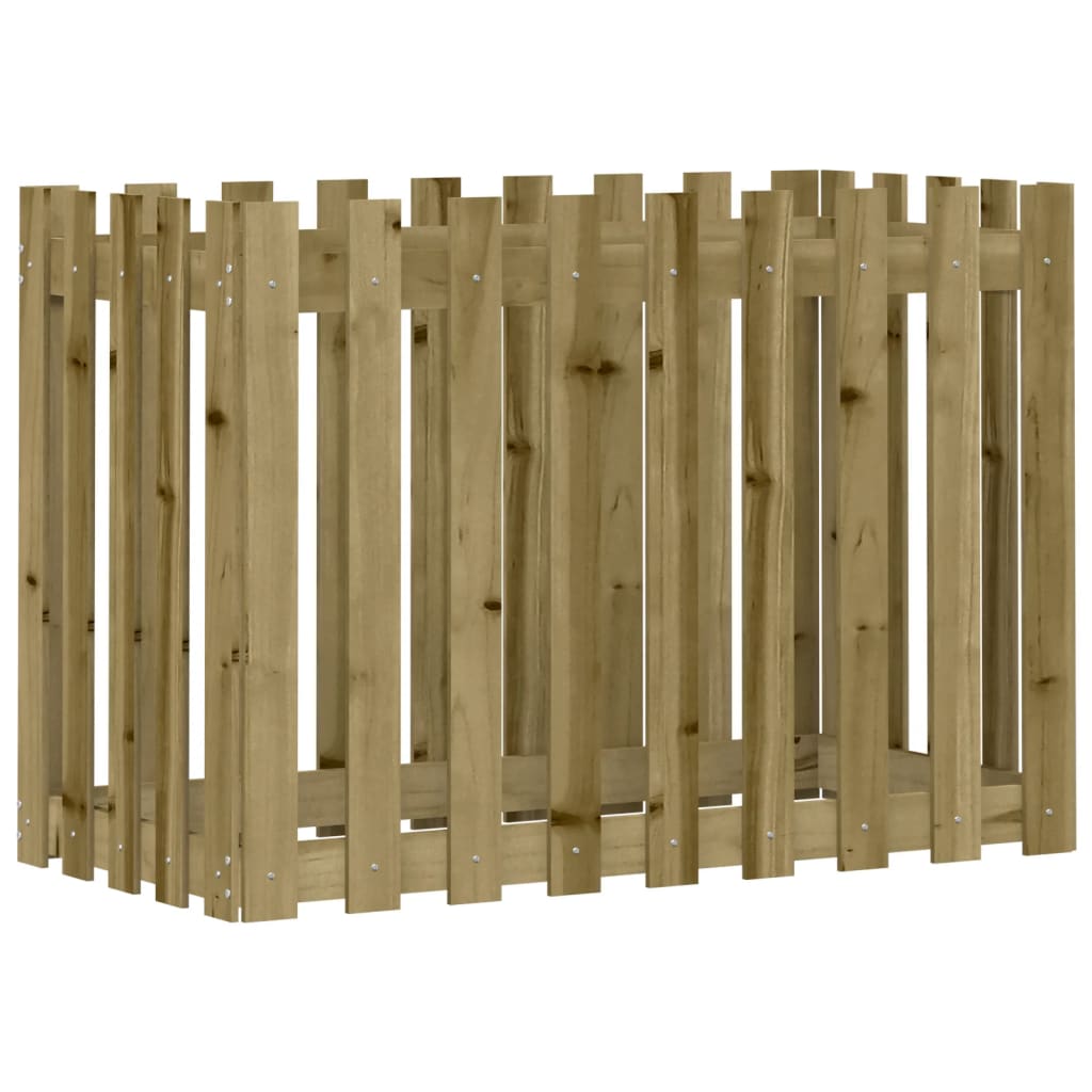Raised Bed Picket Fence Design 100x50x70 cm Pinewood Impregnated