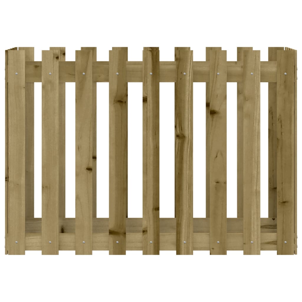 Raised Bed Picket Fence Design 100x50x70 cm Pinewood Impregnated