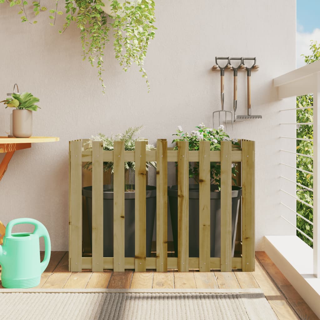 Raised Bed Picket Fence Design 100x50x70 cm Pinewood Impregnated
