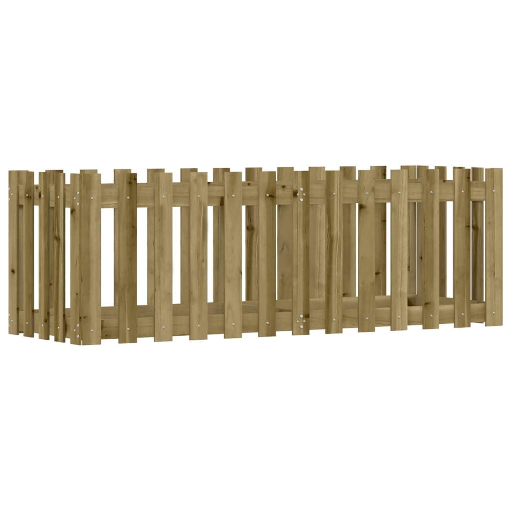Raised Bed Picket Fence Design 150x50x50 cm Pinewood Impregnated