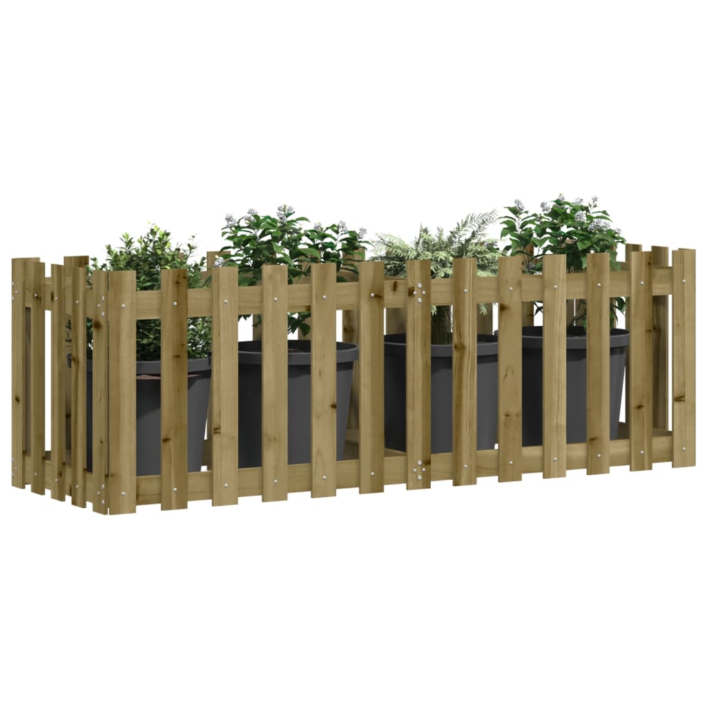 Raised Bed Picket Fence Design 150x50x50 cm Pinewood Impregnated