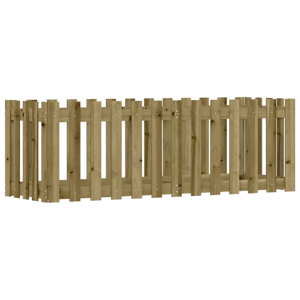Raised Bed Picket Fence Design 150x50x50 cm Pinewood Impregnated
